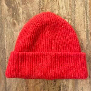 Red Zara knit hat